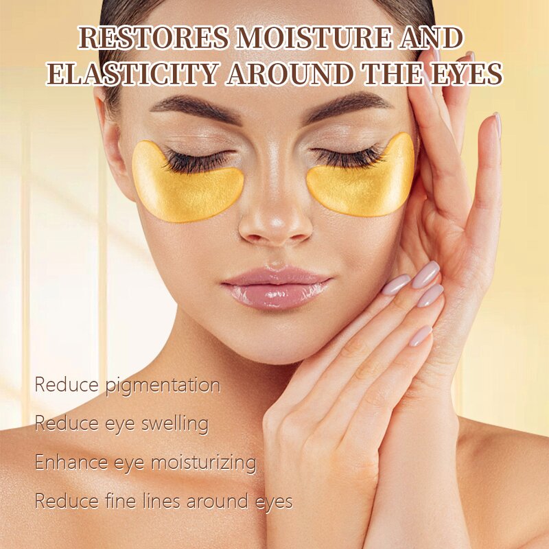 Under Eye Mask Manufacturer - Custom Hydrating 24K Gold Hydrogel Collagen Eye Mask for Dark Circles Puffy Eyes