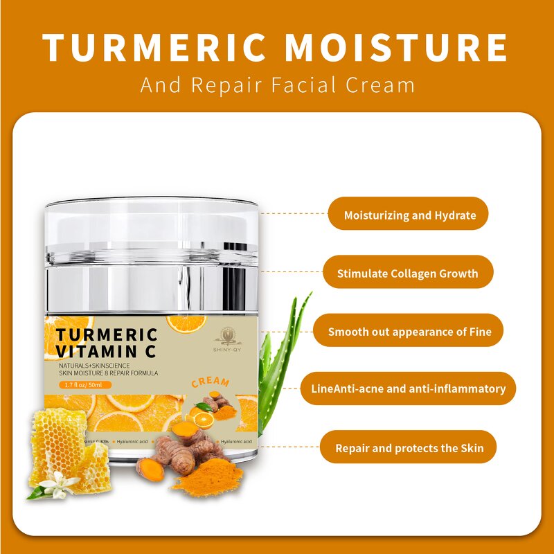 Face Cream Manufacturer - Private Label Turmeric Vitamin C Brightening Anti-Aging Moisturizing Formula