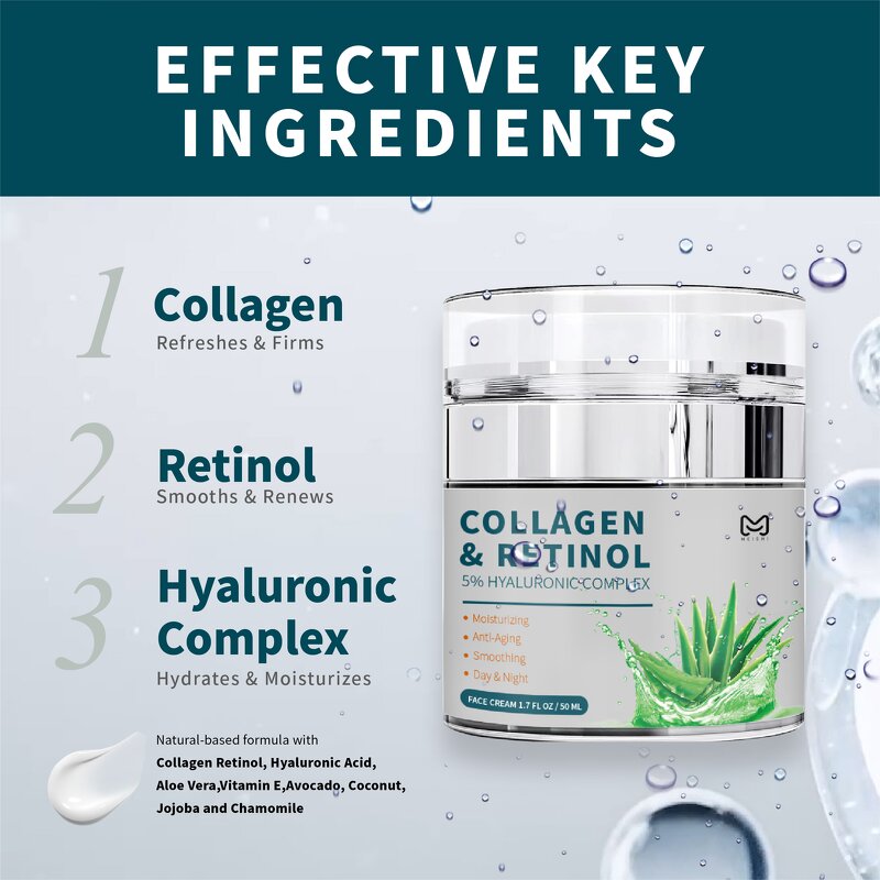 Collagen Retinol Night Cream Manufacturer - Private Label Anti-Aging Wrinkle Remover Firming Moisturizer