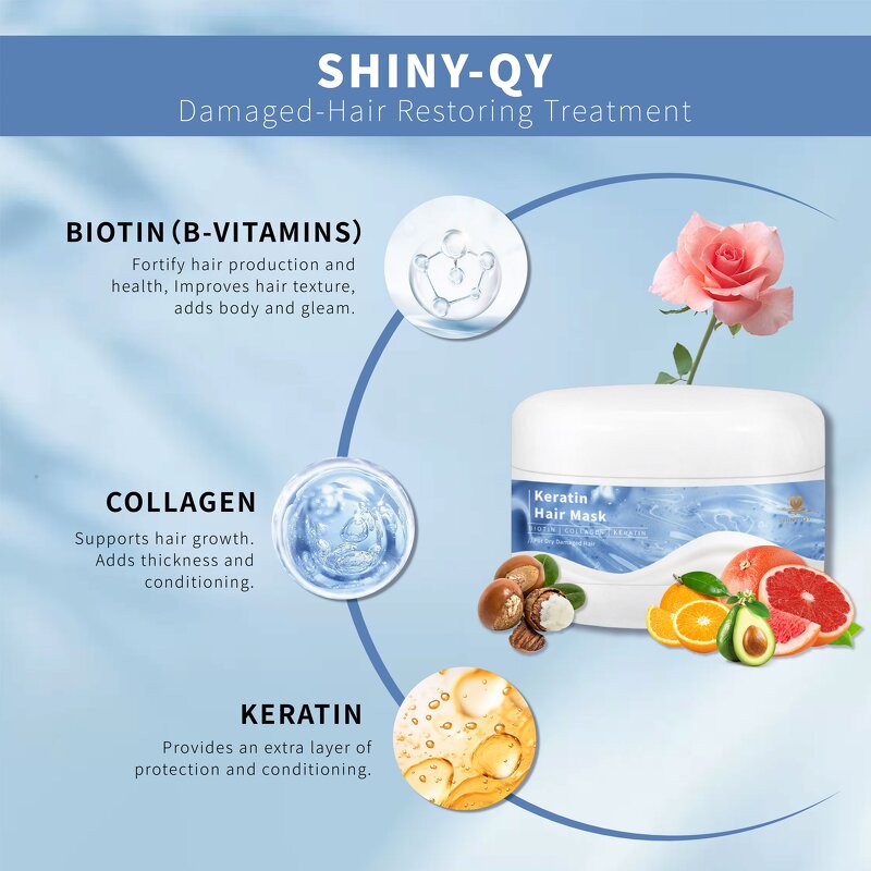 Hair Mask Manufacturer - Private Label Natural Organic Biotin Keratin Repair Curly Argan Oil Hair Mask