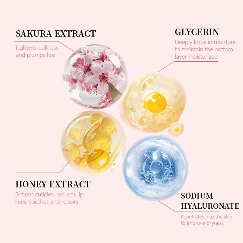 Lip Mask Manufacturer - Pink Collagen Treatment Silicone-Free Moisturizing Lightening Sakura Formula