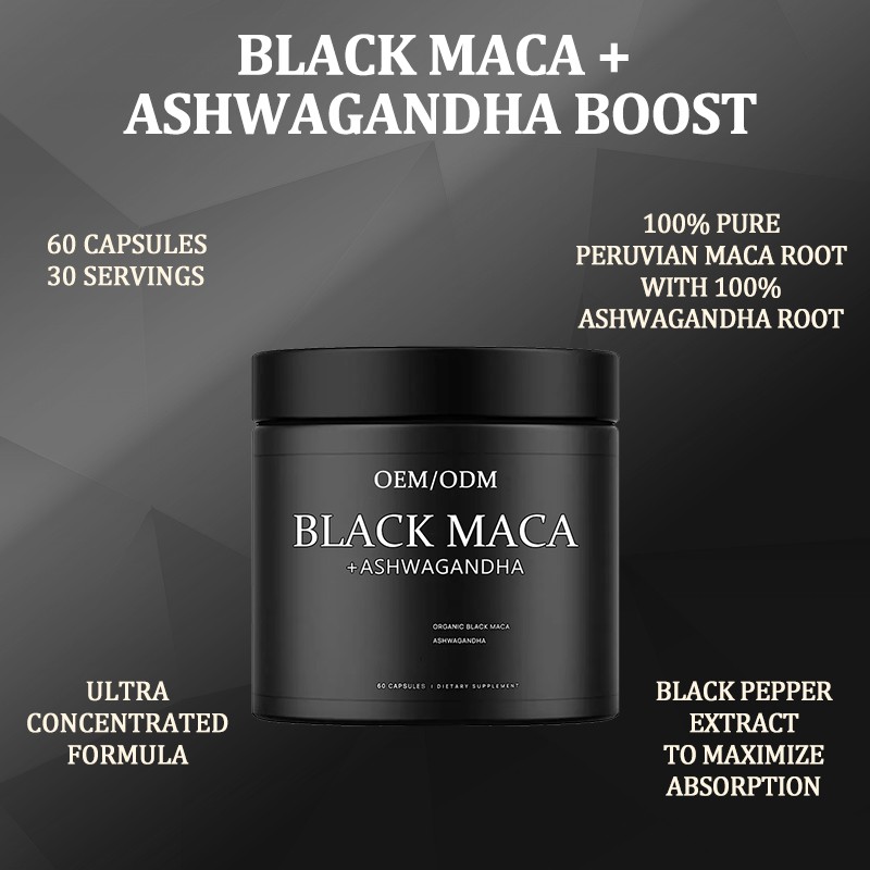 Black Maca Root Capsules Wholesaler - Organic Ashwagandha Reproductive Health Custom