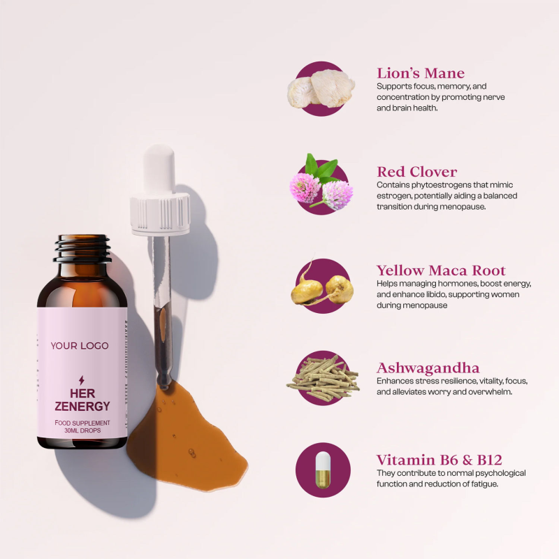 Maca Root Liquid Drops OEM Factory - Vitamin B12 Energy Supplement Private Label