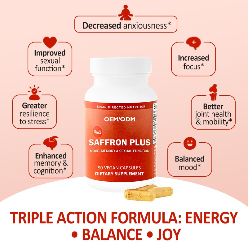 Saffron Aloe Vera Capsules OEM Manufacturer - GMP Certified Mood Enhancement Custom