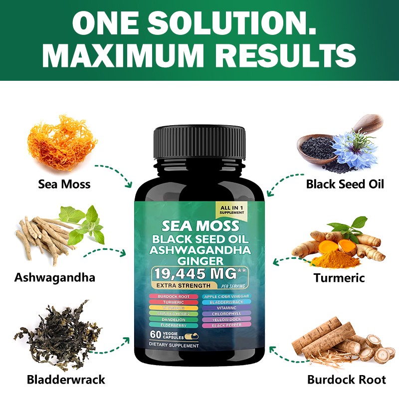 Sea Moss Shilajit Capsules Manufacturer - Safe for Pregnant Women Hair Growth Custom