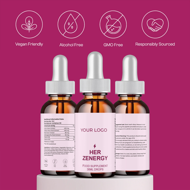 Maca Root Liquid Drops OEM Factory - Vitamin B12 Energy Supplement Private Label