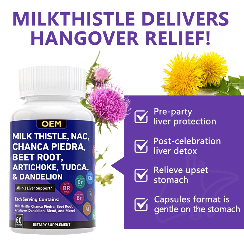 Liver Cleanse Supplement Factory - Herbal Detox Milk Thistle NAC Custom