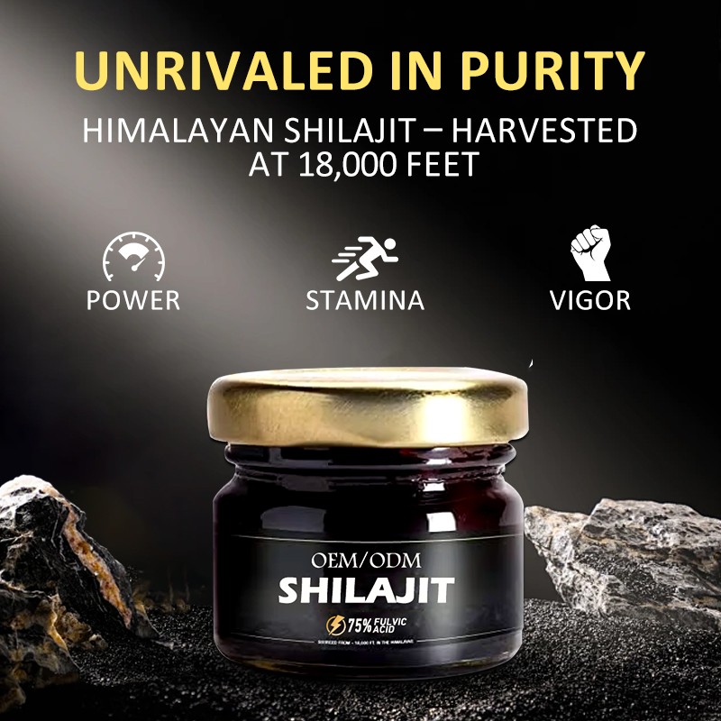 Shilajit Resin Supplement Manufacturer - Himalayan Food Grade Energy Custom