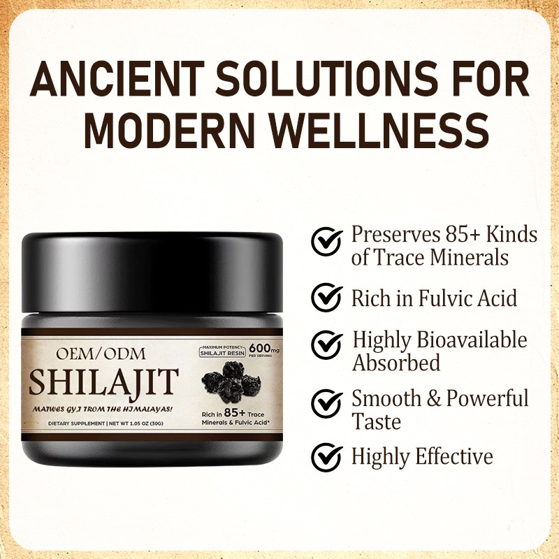 Shilajit Resin Gummies OEM Factory - 85 Minerals Brain Enhancement Private Label