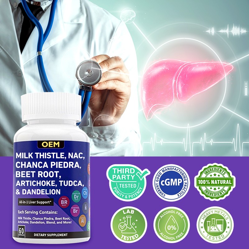 Liver Cleanse Supplement Factory - Herbal Detox Milk Thistle NAC Custom