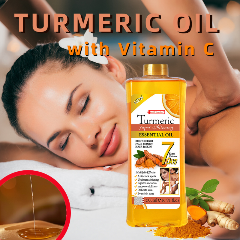 Vitamin C Massage Oil Supplier - OEM 500ml Turmeric Full Body Moisturizing Oil