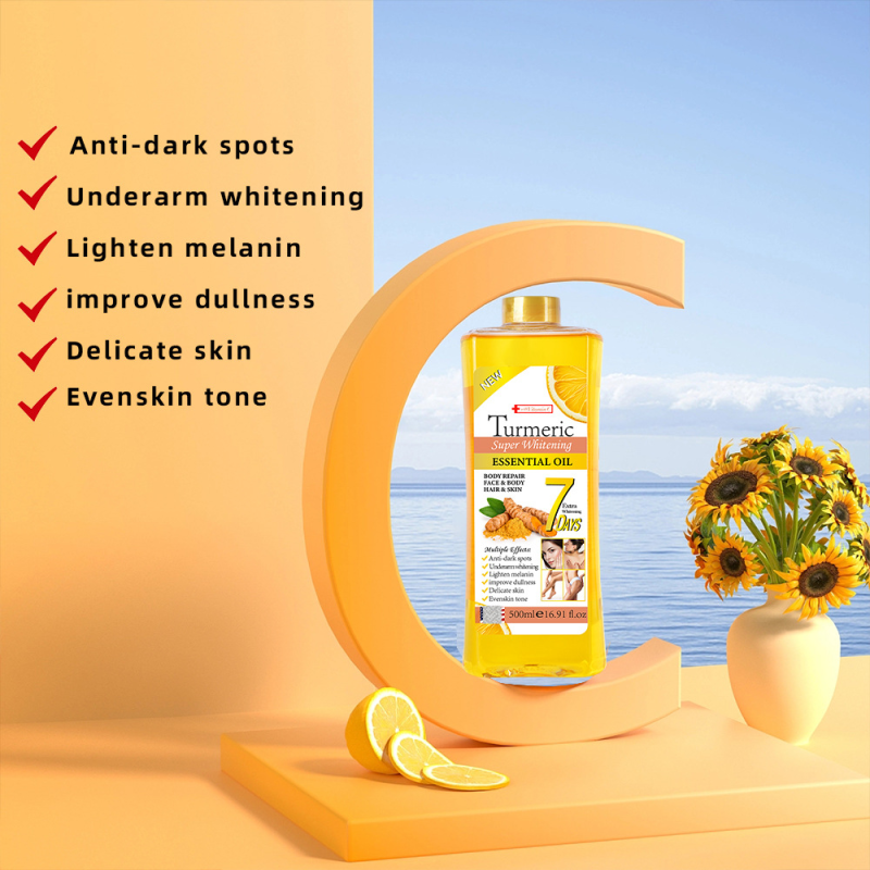 Vitamin C Massage Oil Supplier - OEM 500ml Turmeric Full Body Moisturizing Oil