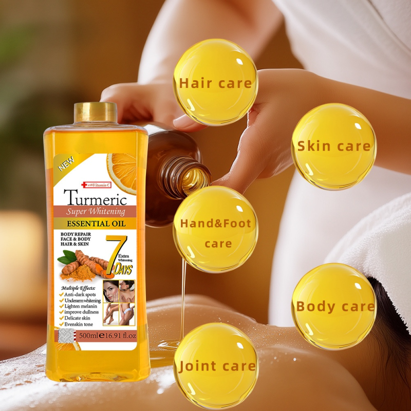 Vitamin C Massage Oil Supplier - OEM 500ml Turmeric Full Body Moisturizing Oil