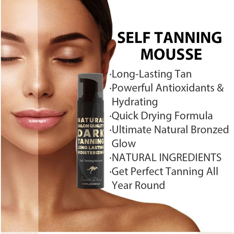 Body Bronzing Cream Supplier - OEM Summer Beach Waterproof Sun-Free Black Mousse