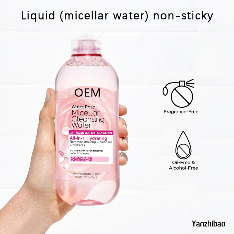 Cleanser Manufacturer - Vegan Micellar Water with Rose Glycerin for All Skin Types Makeup Remover