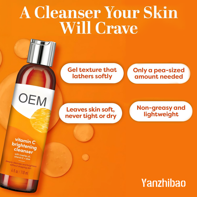 Facial Cleanser Manufacturer - Vitamin C Brightening with Rosehip Oil for Deep Clean Radiant Healthy Skin