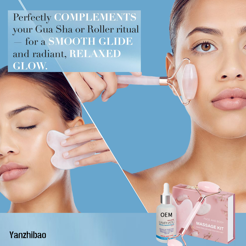 Facial Oil Manufacturer - Lymphatic Drainage with Jojoba Coconut Oil for Gua Sha Jade Roller Massage