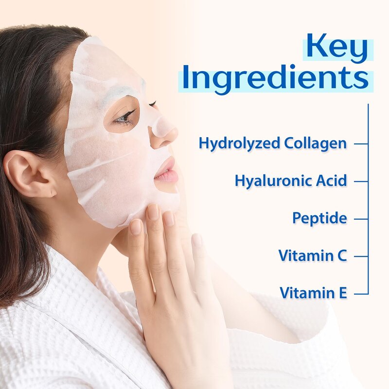 Face Mask Manufacturer - Collagen with Hyaluronic Acid Vitamin C Peptide Aloe for Instant Brightening Hydrating