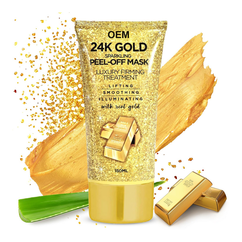 Face Mask Manufacturer - 24K Gold Firming Peel Off for Anti Aging Lifting Illuminating Revitalizing Hyaluronic Acid Collagen