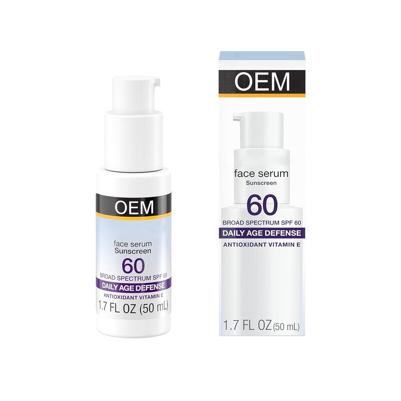Sunscreen Manufacturer - Private Label SPF 60 Serum 1.7oz Fragrance-Free Vitamin E Glycerin Moisturizing