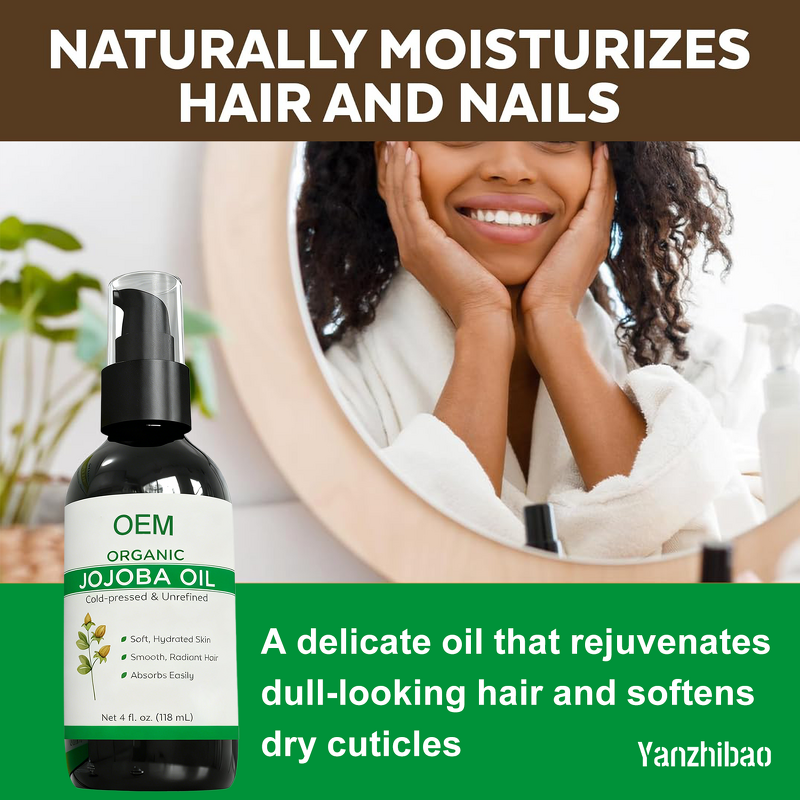 Facial Oil Manufacturer - 100% Organic Jojoba Cold-Pressed for Skin Hair Moisturization Nourishment