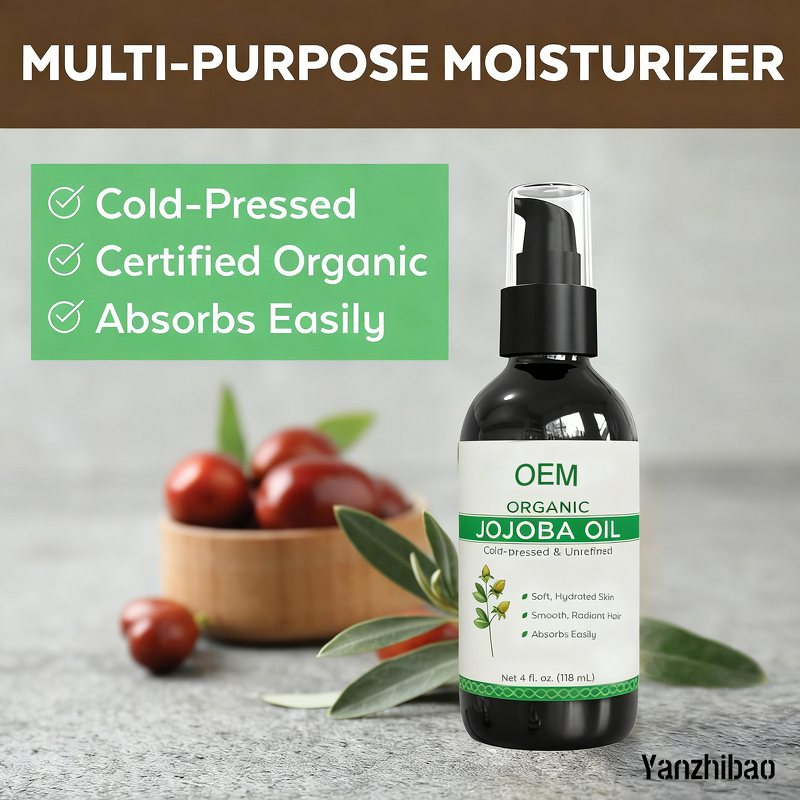 Facial Oil Manufacturer - 100% Organic Jojoba Cold-Pressed for Skin Hair Moisturization Nourishment
