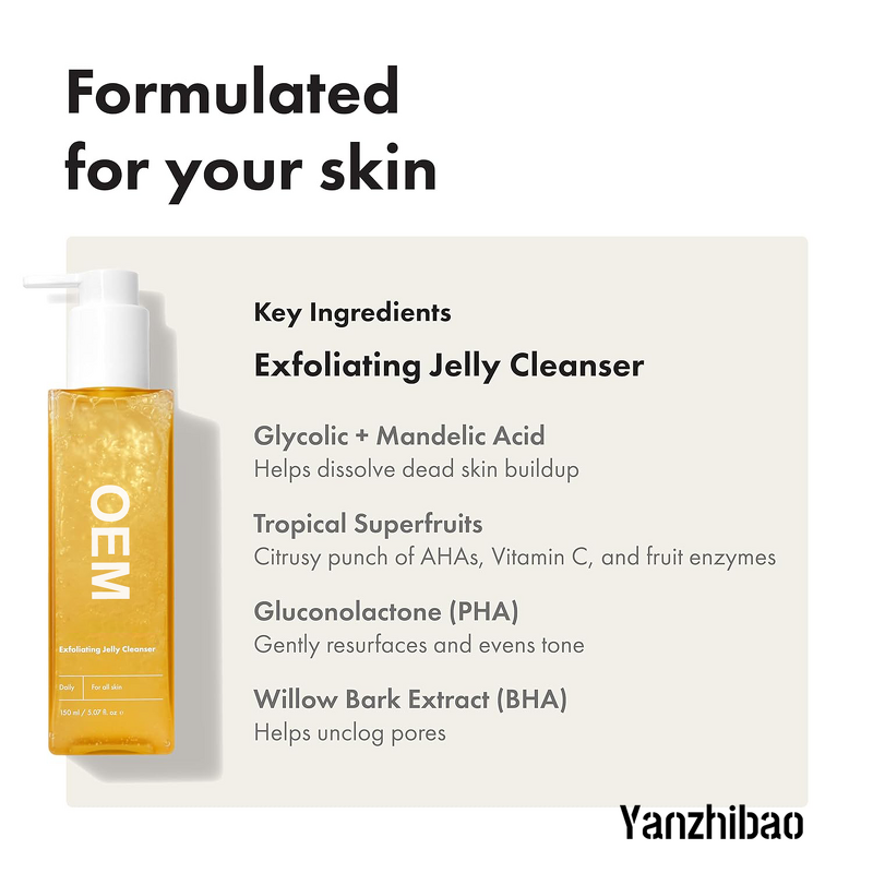 Cleanser Manufacturer - Private Label Exfoliating Jelly with Glycerin for Oil Dead Skin Removal