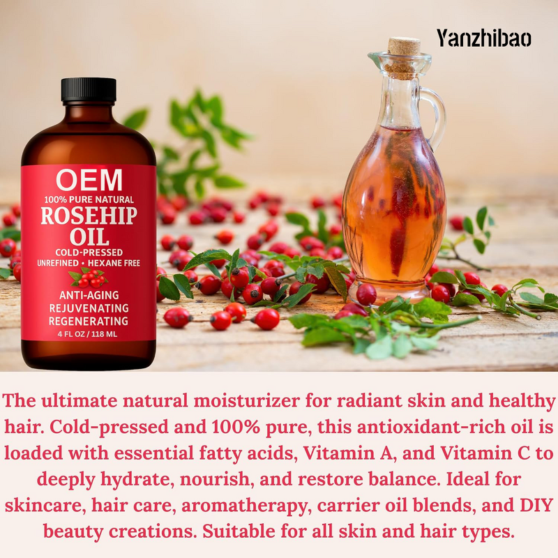 Facial Oil Manufacturer - Rosehip Seed Cold-Pressed Unrefined for Face Skin Hair Scars Wrinkles Stretch Marks
