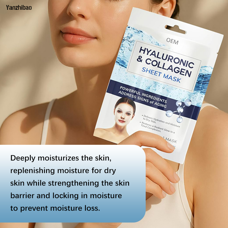 Face Mask Manufacturer - Hyaluronic Acid Collagen Sheet for Anti-Aging Firming Natural Ingredients All Skin Types