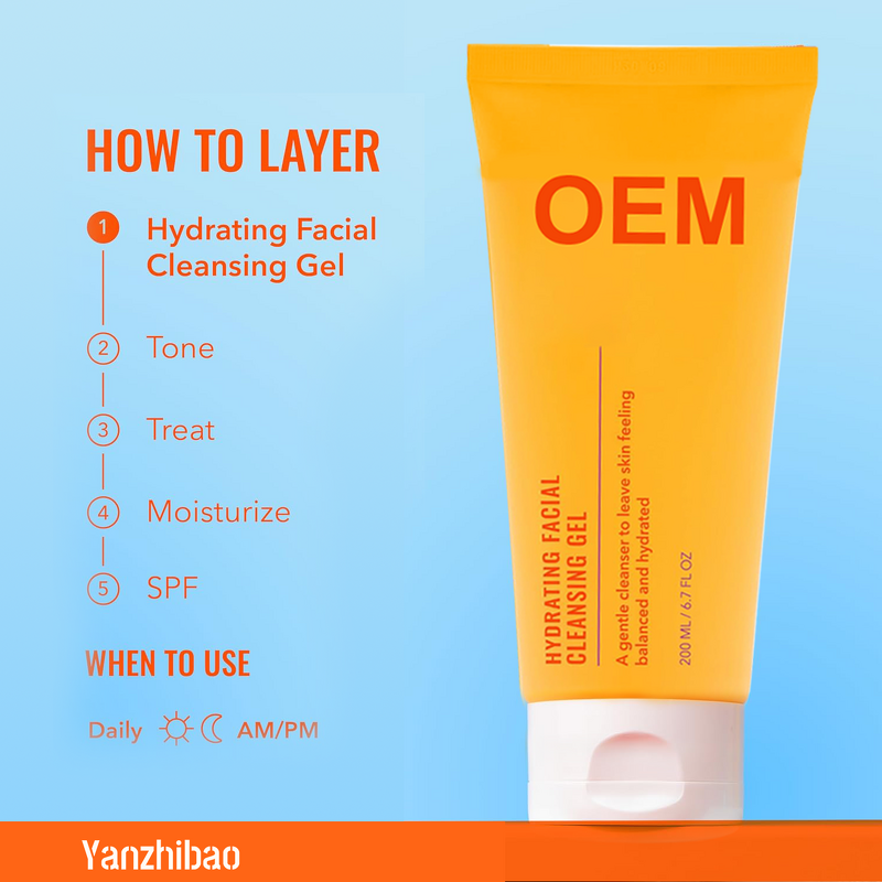 Facial Cleanser Manufacturer - Hydrating Gel with Rosewater Pineapple Extract for Brightening Skin Care