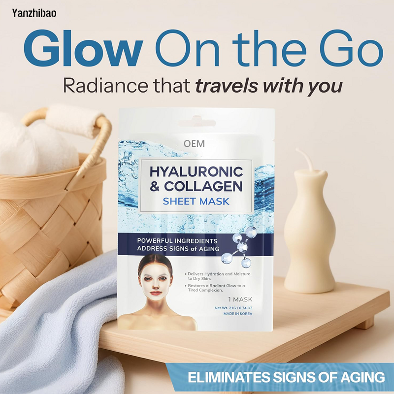 Face Mask Manufacturer - Hyaluronic Acid Collagen Sheet for Anti-Aging Firming Natural Ingredients All Skin Types