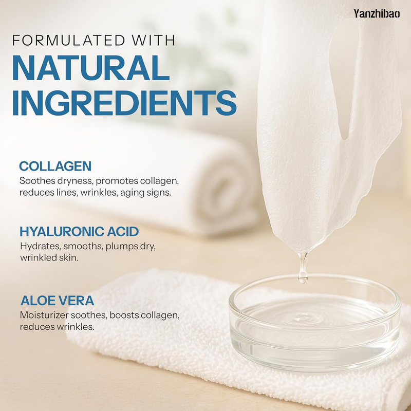 Face Mask Manufacturer - Hyaluronic Acid Collagen Sheet for Anti-Aging Firming Natural Ingredients All Skin Types