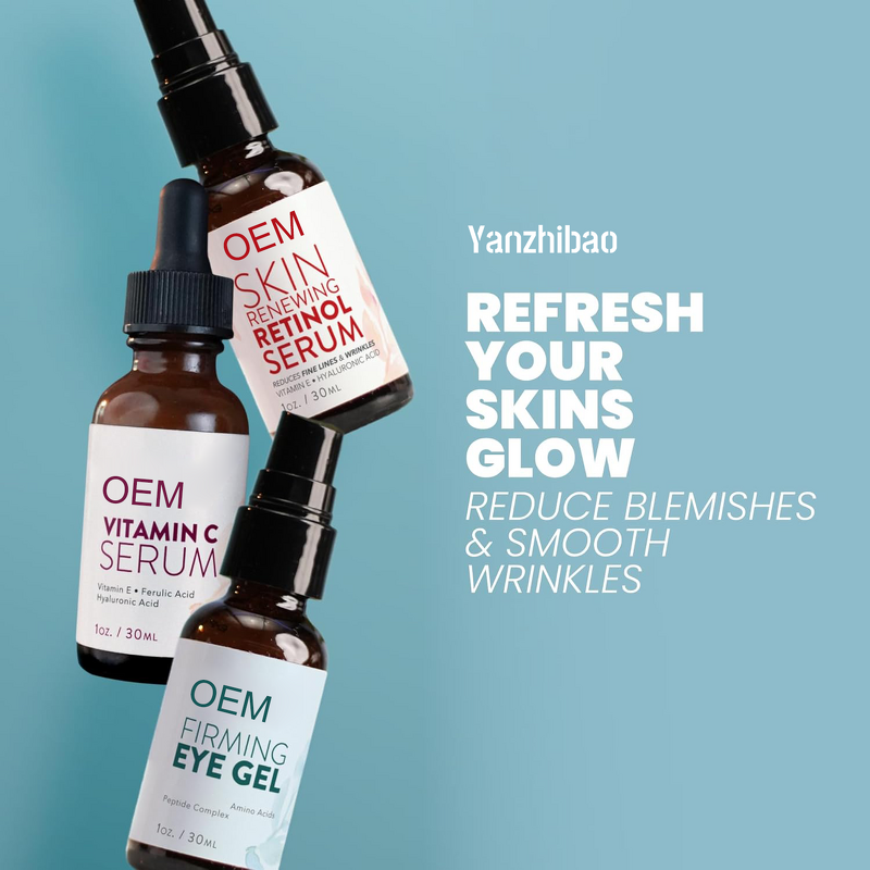 Skin Care Set Manufacturer - 3-in-1 Anti-Aging Facelift with Retinol Vitamin C Serum Eye Gel for Wrinkles Dark Spots
