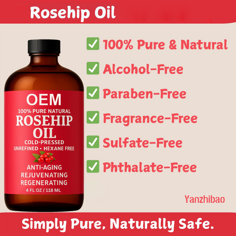 Facial Oil Manufacturer - Rosehip Seed Cold-Pressed Unrefined for Face Skin Hair Scars Wrinkles Stretch Marks