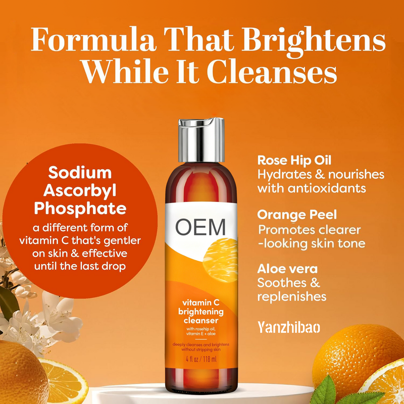Facial Cleanser Manufacturer - Vitamin C Brightening with Rosehip Oil for Deep Clean Radiant Healthy Skin