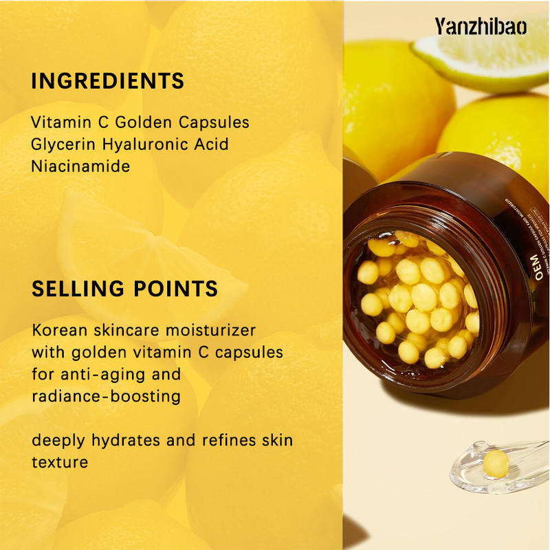 Face Moisturizer Manufacturer - Korean Vitamin C Golden Capsule 1.94oz for Wrinkles Radiance Liposome Capsules