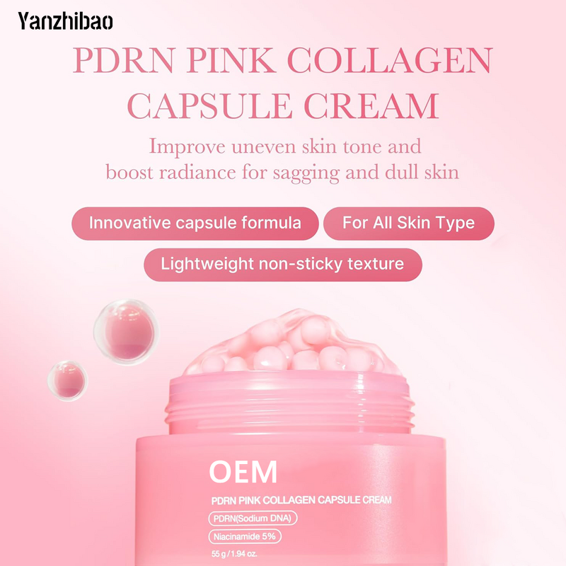 Face Moisturizer Manufacturer - Korean Style DNA PDRN Collagen Capsule 1.94oz for Uneven Skin Tone Glow