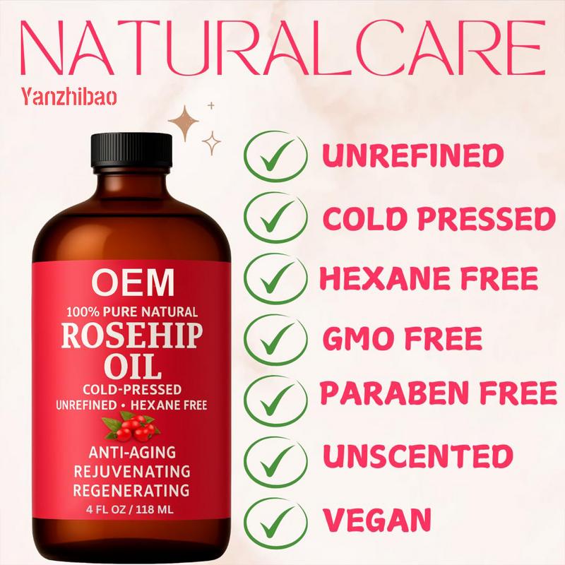 Facial Oil Manufacturer - Rosehip Seed Cold-Pressed Unrefined for Face Skin Hair Scars Wrinkles Stretch Marks