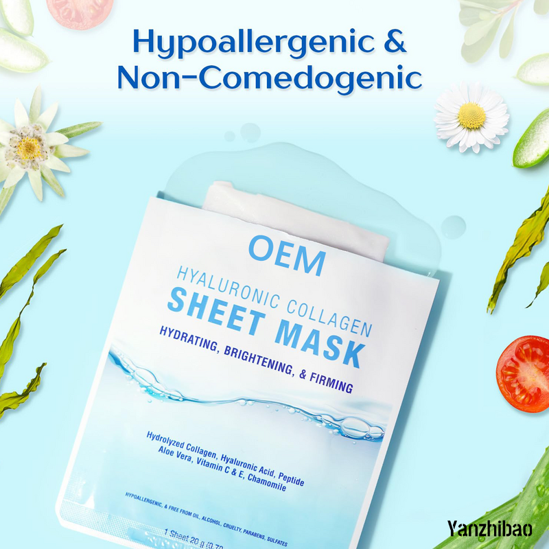 Face Mask Manufacturer - Collagen with Hyaluronic Acid Vitamin C Peptide Aloe for Instant Brightening Hydrating