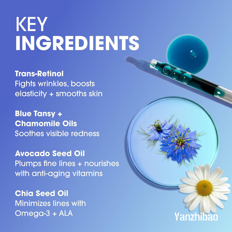 Face Oil Manufacturer - Anti-Aging Sleeping with Blue Tansy Retinol for Wrinkles Skin Renewal