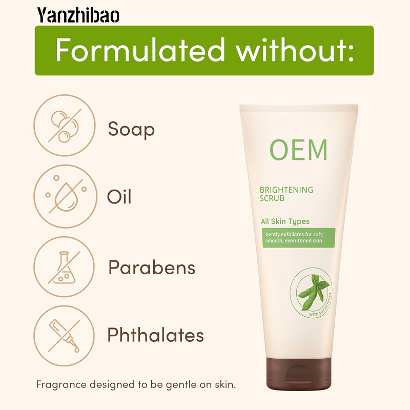 Facial Scrub Manufacturer - OEM Soy Moisture-Rich Glycerin for Sensitive Skin Soap-Free Oil-Free Brightening