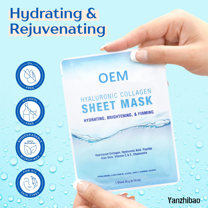 Face Mask Manufacturer - Collagen with Hyaluronic Acid Vitamin C Peptide Aloe for Instant Brightening Hydrating