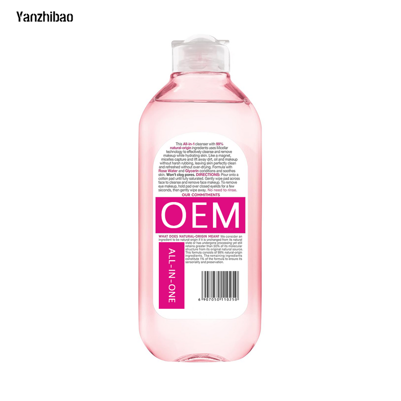 Cleanser Manufacturer - Vegan Micellar Water with Rose Glycerin for All Skin Types Makeup Remover