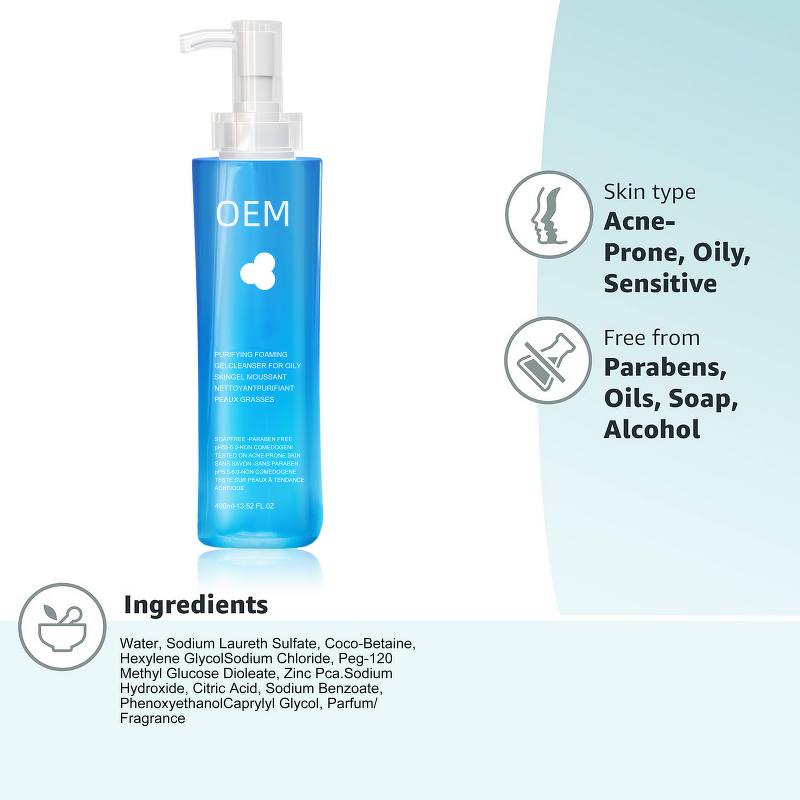 Facial Cleanser Manufacturer - Whitening Foaming Gel 5oz with Zinc Pidolate for Oily Aging Skin Oil Removal