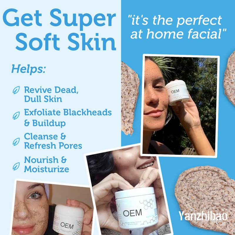ScrubMask Manufacturer - OEM Honey Walnut Gentle Microdermabrasion for Smooth Soft Balance Moisturizing Exfoliation
