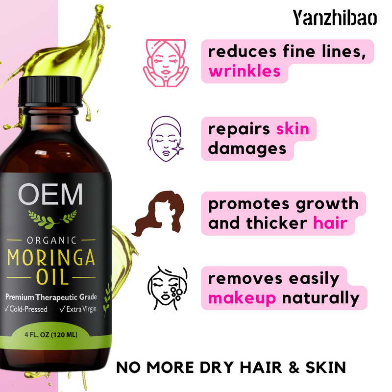 Face Oil Manufacturer - Organic Moringa 100% Pure Cold-Pressed Unrefined for Anti-Aging Hyaluronic Acid