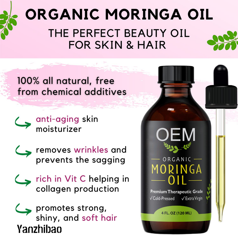 Face Oil Manufacturer - Organic Moringa 100% Pure Cold-Pressed Unrefined for Anti-Aging Hyaluronic Acid