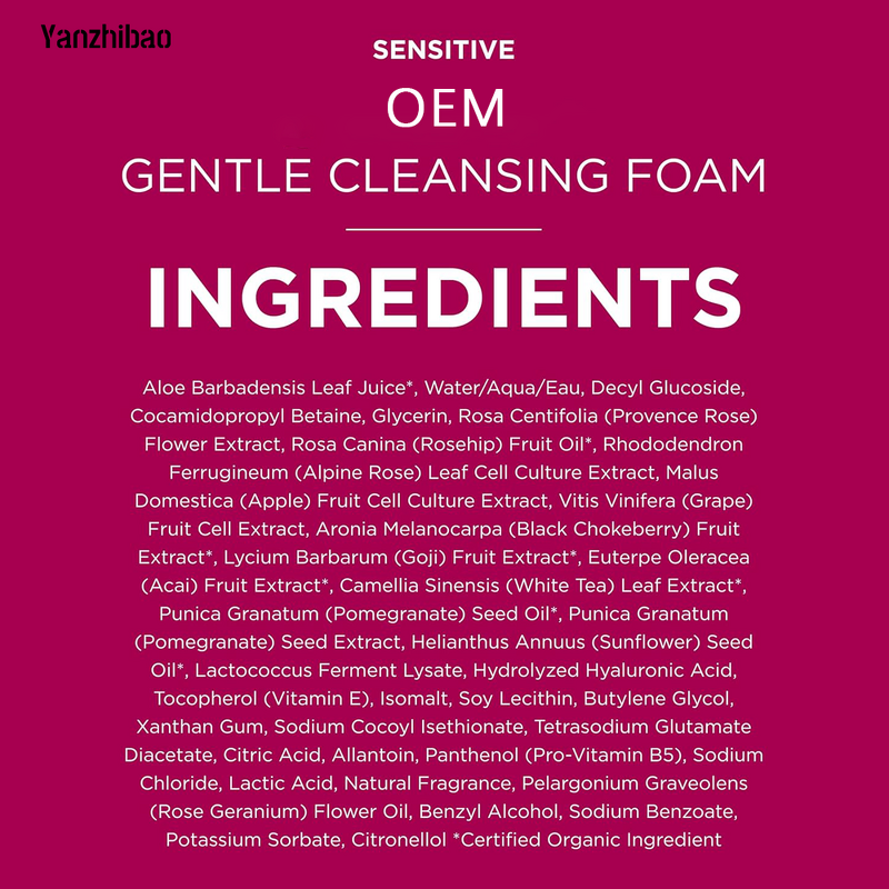 Facial Cleanser Manufacturer - Roses Gentle Foam for Sensitive Skin Moisture Replenish Nourish Strengthen Skin