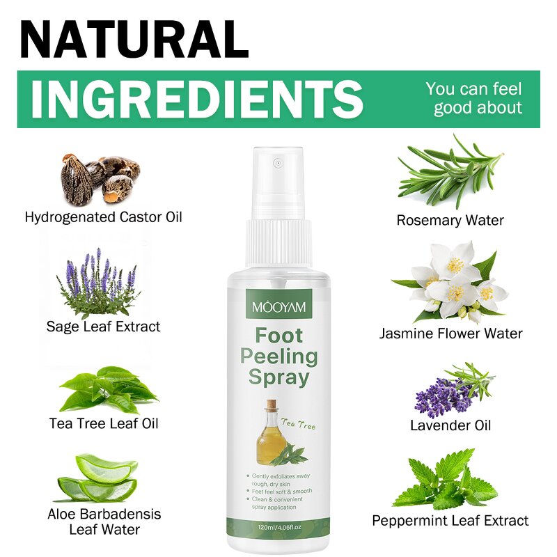 Foot Spray Manufacturer - Tea Tree Peeling for Dead Skin Removal 120ml OEM Wholesale Private Label MOOYAM
