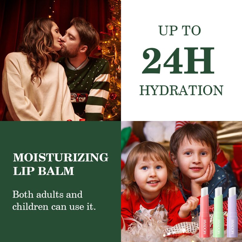 Lip Balm Manufacturer - Christmas Design 3 Flavors for Dry Lips Nourishing MOOYAM